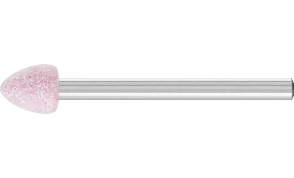 Pferd 32328 B43 Vitrified Mounted Point | 1/8" Shank | Aluminum Oxide 100 Grit | Steel Edge | 1/4" Point Diameter | Box of 10