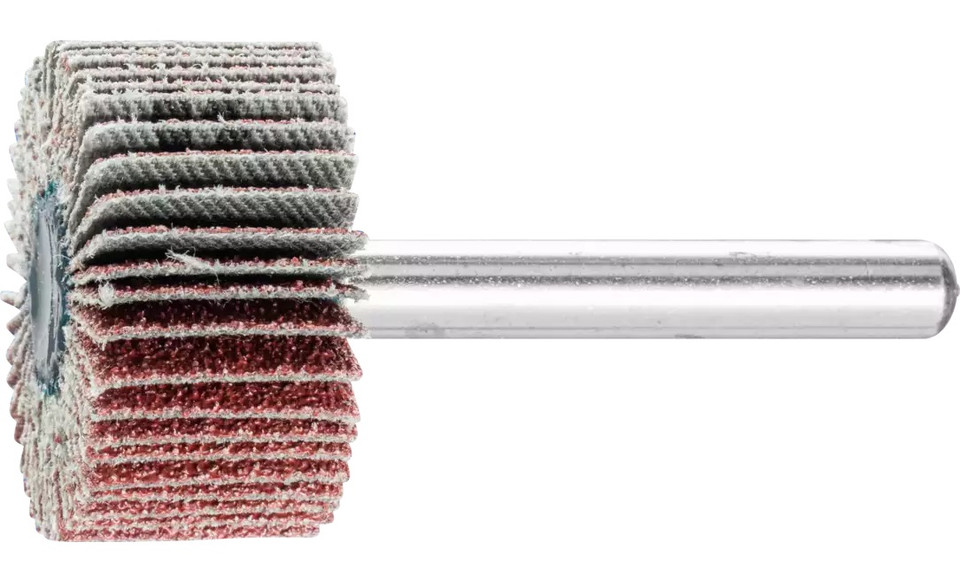 Pferd 45228 1-3/8" x 5/8" Mounted Flap Wheel | 1/4" Shank | 23,000 Max. RPM | Aluminum Oxide 120 Grit | Box of 10