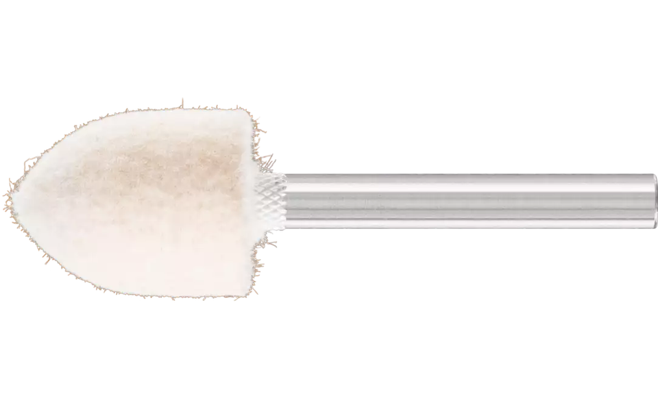 Pferd 48576 3/4" x 1" Polishing Felt Point | Conical Pointed Shape | 23,500 Max. RPM | 1/4" Shank Diameter | 1-5/8" Shank Length | Medium Grade | Sold by Box of 10