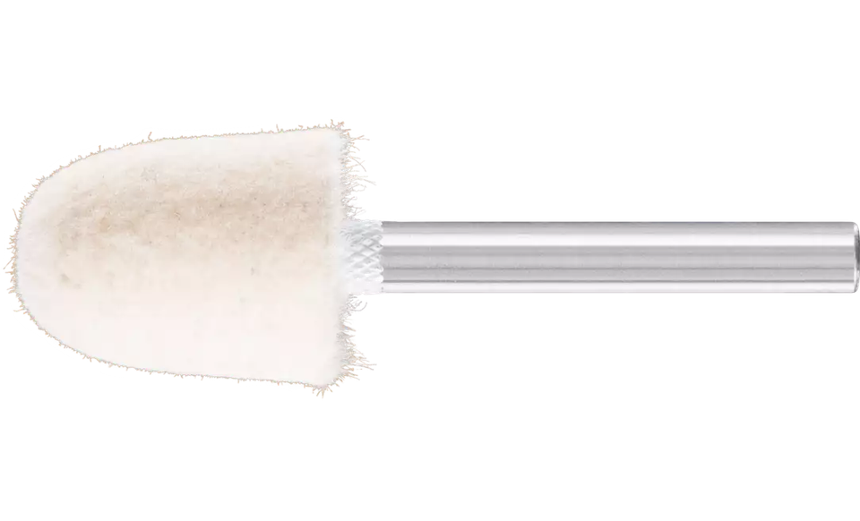 Pferd 48601 3/4" x 1" Polishing Felt Point | Radius Conical Shape | 23,500 Max. RPM | 1/4" Shank Diameter | 1-5/8" Shank Length | Medium Grade | Sold by Box of 10