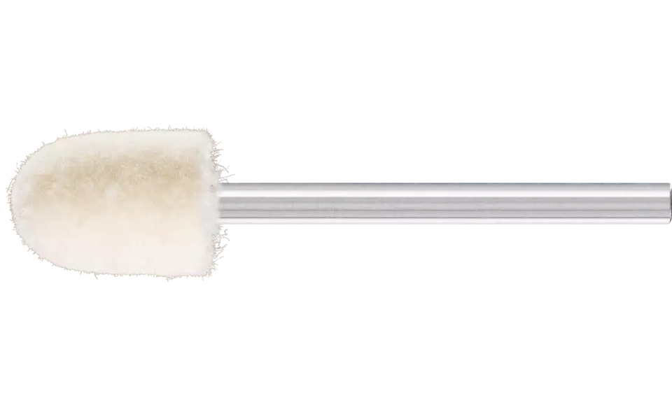 Pferd 48631 3/8" x 9/16" Polishing Felt Point | Radius Cylindrical Shape | 47,500 Max. RPM | 1/8" Shank Diameter | 1-5/8" Shank Length | Medium Grade | Sold by Box of 10