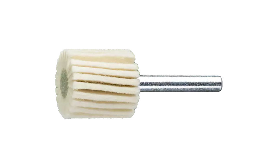 Pferd 48543 1" x 1" Polishing Mounted Felt Flap Wheel | 12,000 Max. RPM | 1/4" Shank Diameter | 1-1/2" Shank Length | Hard Grade | Sold by Box of 5