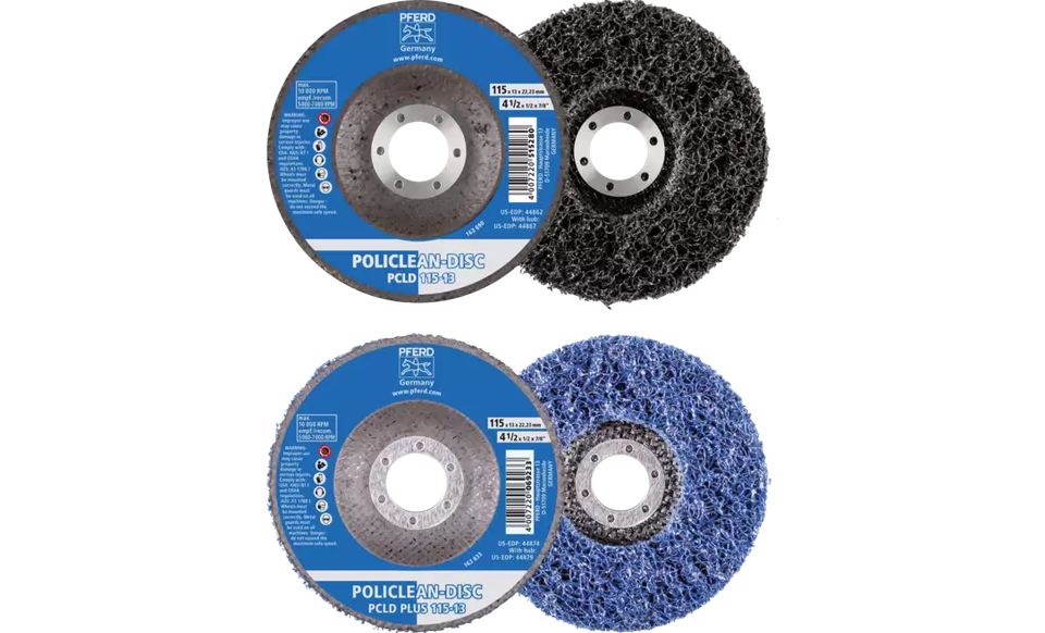 Pferd 44875 5" x 1/2" Non Woven Policlean Plus Disc | 10,000 Max. RPM | 7/8" Arbor Hole | Plain Arbor Hole | Sold by Box of 5