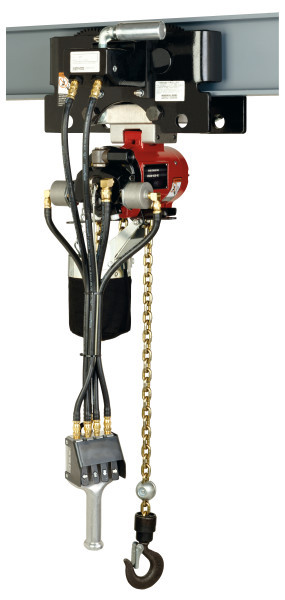 Ingersoll Rand 7770E-2C10-C6U ARO Series Air Chain Hoist | 1/8 Ton Capacity | 10 ft. Lift | 6 Drop Standard | Steel Snap Hook | Pendent Control | Canvas Chain Container