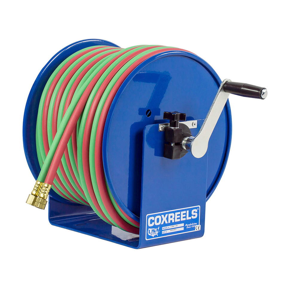 Coxreels 112WL-1-100 Welding Hand Crank Hose Reel | 100W Series | 1/4" Hose Diameter | 100' Hose Length | 200 Max PSI | Less Hose