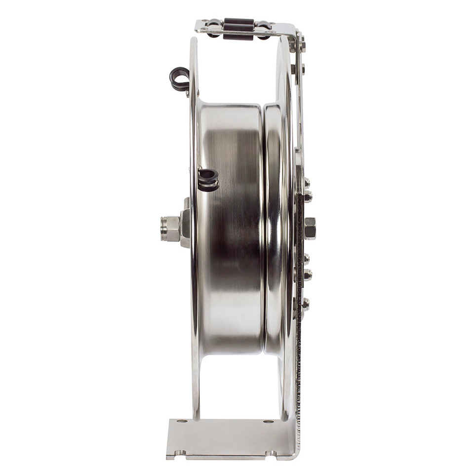 Coxreels P-LPL-425-SS Stainless Steel Spring Rewind Hose Reel | SS-P Series | 1/2" Hose Diameter | 25' Hose Length | 300 Max PSI | Less Hose