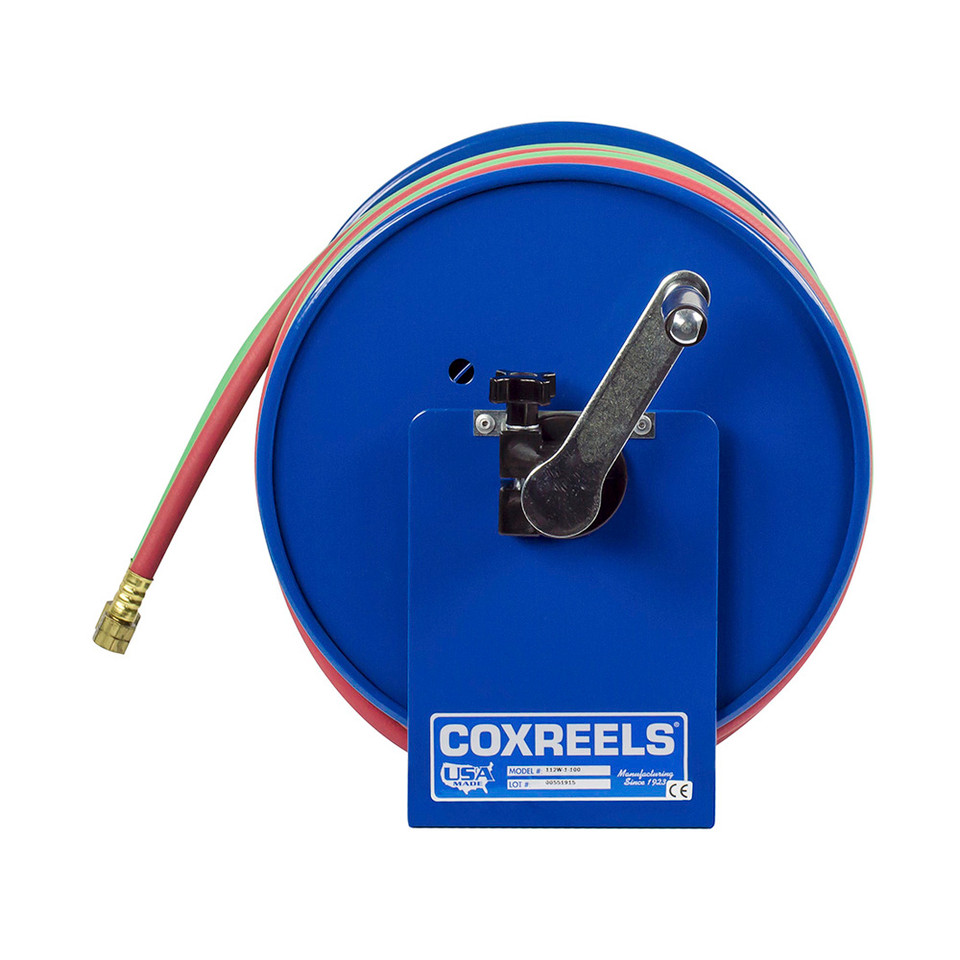 Coxreels 112WT-1-100 Welding Hand Crank Hose Reel | 100W Series | 1/4" Hose Diameter | 100' Hose Length | 200 Max PSI