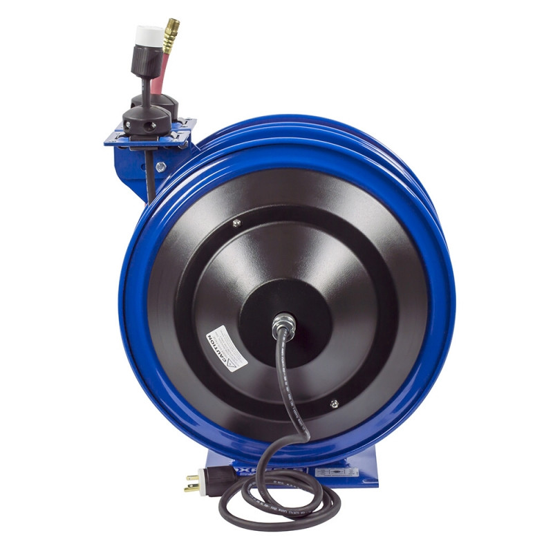 Coxreels C-L350L-5016L-X Dual Purpose Electric/Air Spring Rewind Reel | C Air-Electric Series | 3/8" Hose Diameter | 50' Hose Length | 300 Max PSI | Less Cord & Accessory