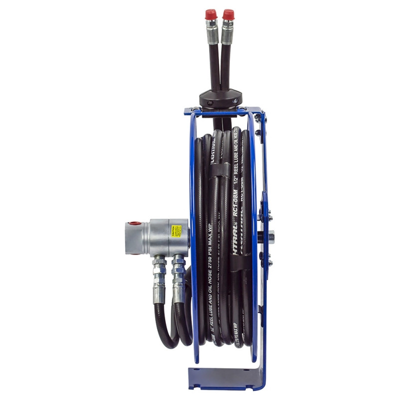 Coxreels TDMPL-N-350 Dual Hydraulic Hose Spring Rewind Hose Reel | TDMP Series | 3/8" Hose Diameter | 50' Hose Length | 3000 Max PSI | Less Hose