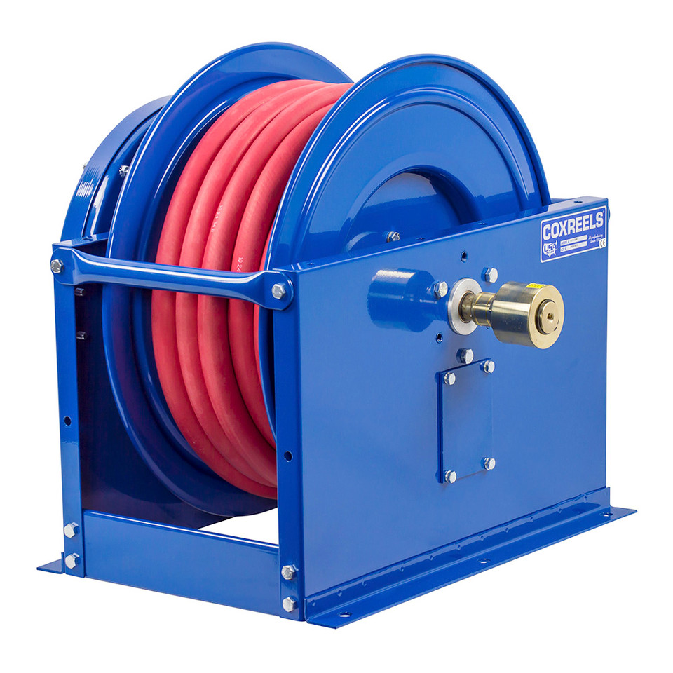 Coxreels SLPL-5100 Single Hose Spring Rewind Hose Reel | SP-Fuel Series | 3/4" Hose Diameter | 100' Hose Length | 300 Max PSI | Less Hose