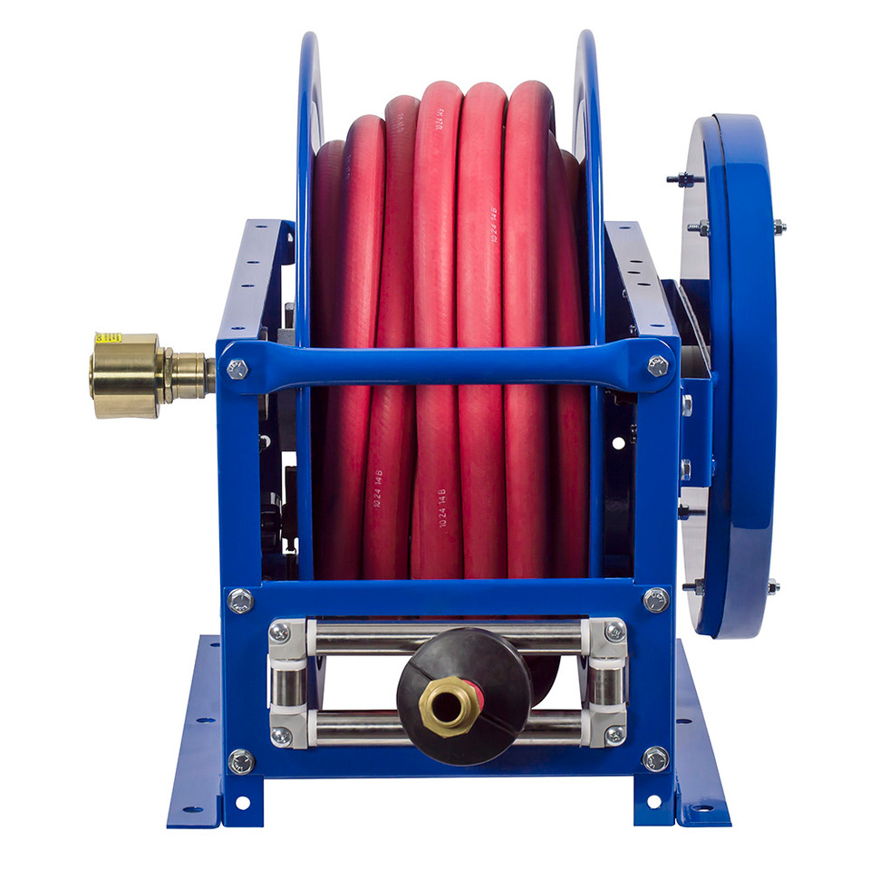 Coxreels SLPL-550 Single Hose Spring Rewind Hose Reel | SP-Fuel Series | 3/4" Hose Diameter | 50' Hose Length | 300 Max PSI | Less Hose