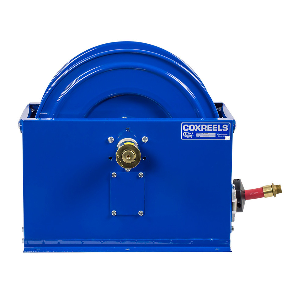 Coxreels SLPL-575 Single Hose Spring Rewind Hose Reel | SP-Fuel Series | 3/4" Hose Diameter | 75' Hose Length | 300 Max PSI | Less Hose