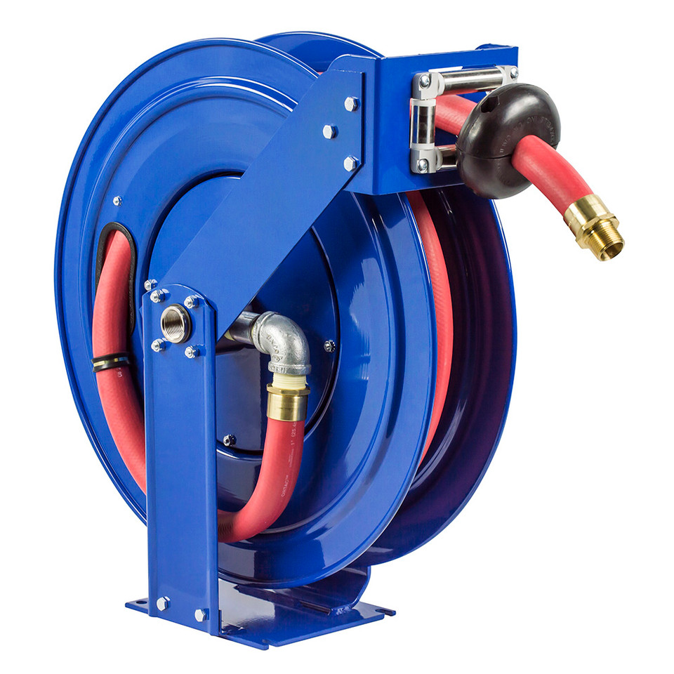 Coxreels TSHFL-N-550 Supreme Duty Spring Rewind Hose Reel | T-Fuel Series | 3/4" Hose Diameter | 50' Hose Length | 300 Max PSI | Less Hose