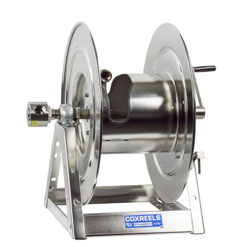 Coxreels 1175-6-100-SP Stainless Steel Hand Crank Hose Reel | 1175-SS Series | 1" Hose Diameter | 100 Hose Length | 3000 Max PSI