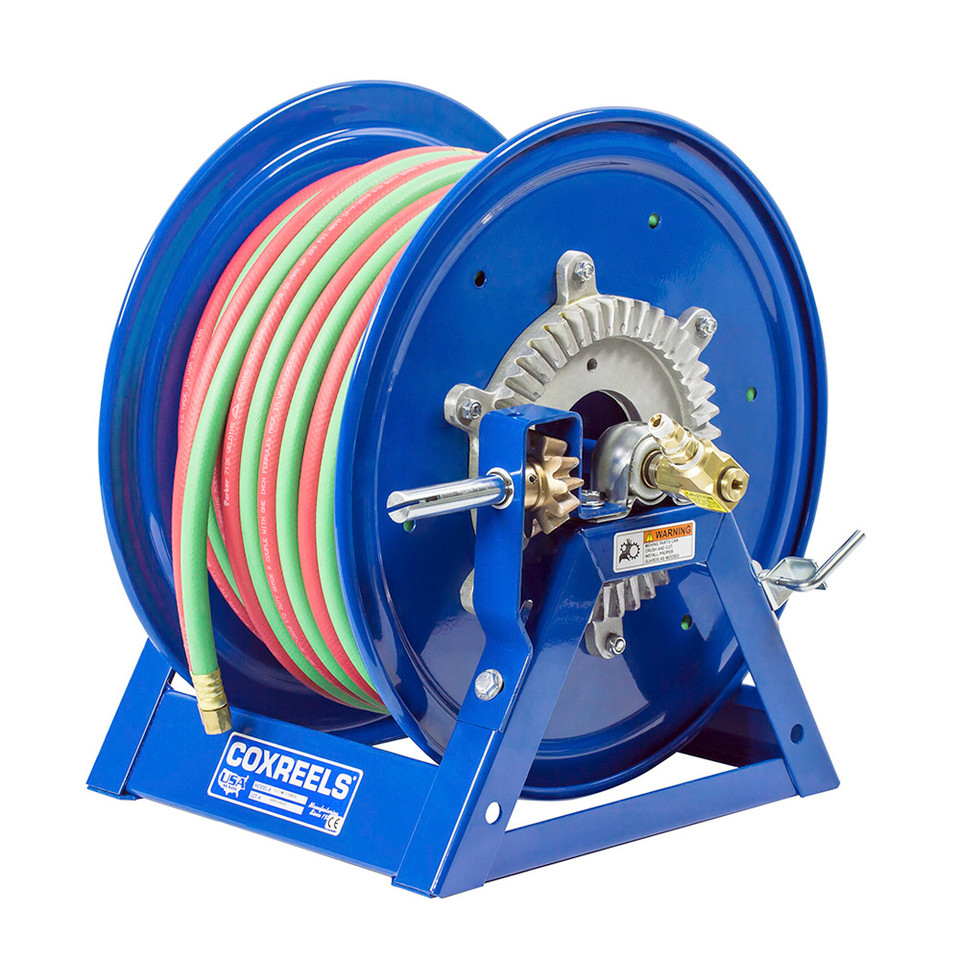 Coxreels 1275W-3-100-C Dual Hose Hand Crank Welding Reel | 1275W Series | 3/8" Hose Diameter | 100' Hose Length | 200 Max PSI