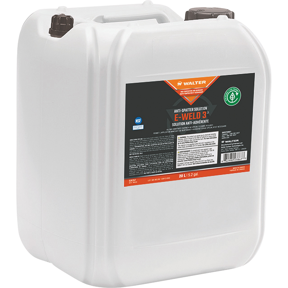 Walter Surface Technologies 53F257 E-WELD 3 Dual Purpose High-Temperature Anti-Spatter and Cleaning Solution | Liquid | 5.2 Gallon Capacity Volume