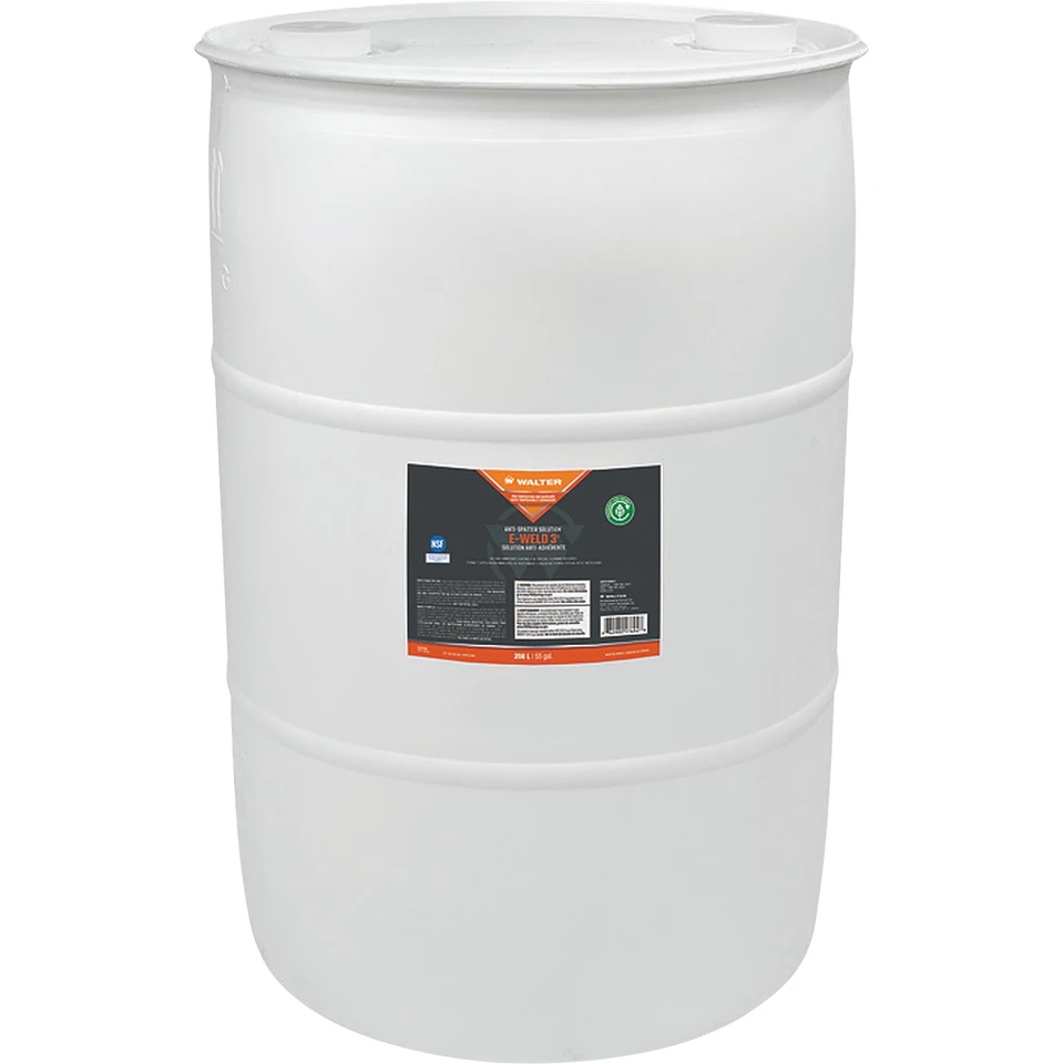 Walter Surface Technologies 53F258 E-WELD 3 Dual Purpose High-Temperature Anti-Spatter and Cleaning Solution | Liquid | 55 Gallon Capacity Volume