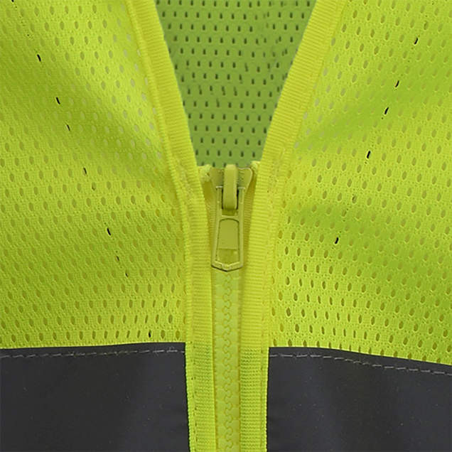 Radians SV2ZGMM Type R Class 2 Economy Mesh Safety Vest With Zipper | Hi-Vis Green | Medium Size | Each