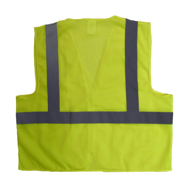 Radians SV2ZGM3X Type R Class 2 Economy Mesh Safety Vest With Zipper | Hi-Vis Green | 3X-Large Size | Each