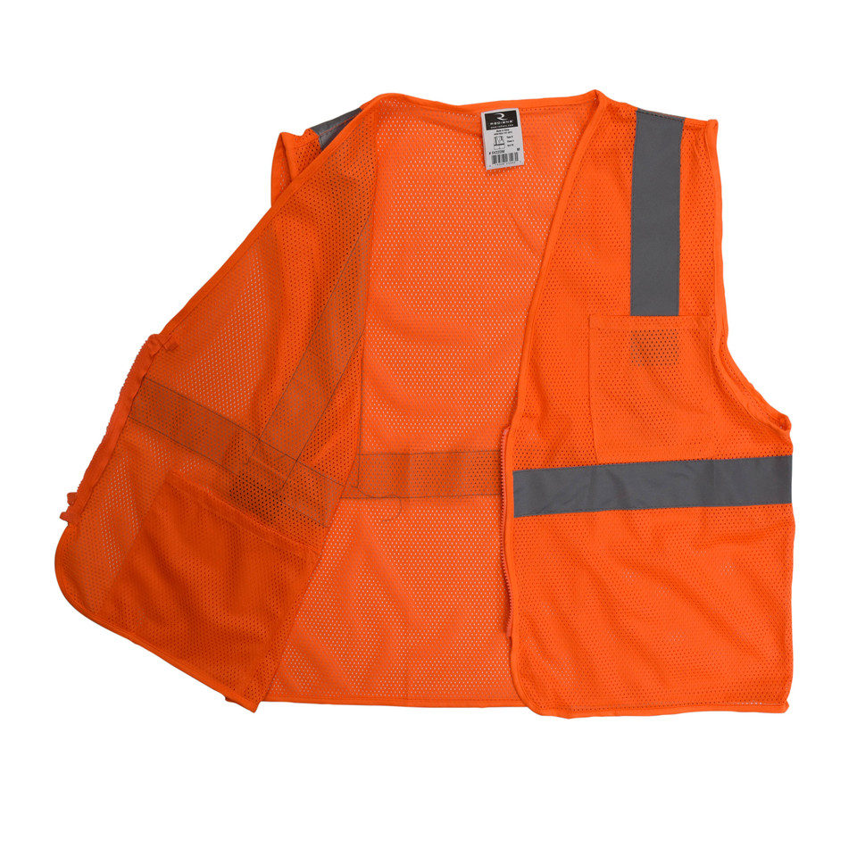 Radians SV2ZOM2X Type R Class 2 Economy Mesh Safety Vest With Zipper | Hi-Vis Orange | 2X-Large Size | Each