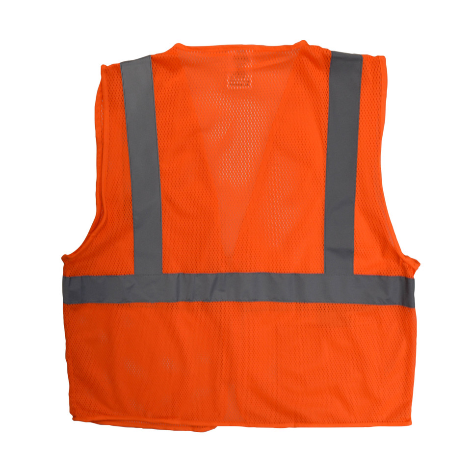 Radians SV2ZOM3X Type R Class 2 Economy Mesh Safety Vest With Zipper | Hi-Vis Orange | 3X-Large Size | Each
