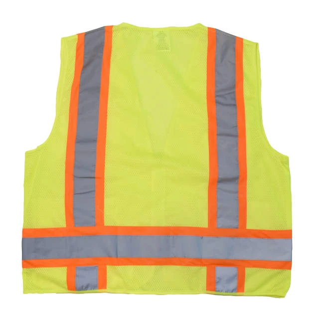 Radians SV6GS Type R Class 2 Two Tone Surveyor Solid/Mesh Safety Vest | Hi-Vis Green | Small Size | Each