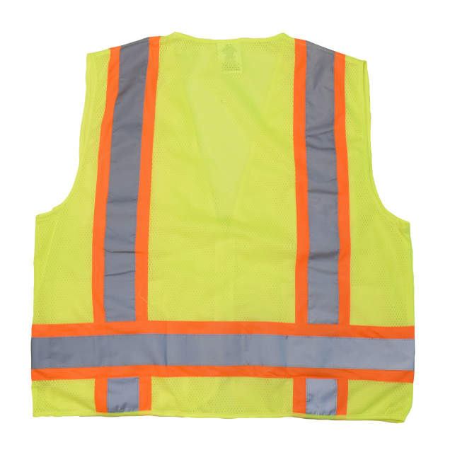 Radians SV6G2X Type R Class 2 Two Tone Surveyor Solid/Mesh Safety Vest | Hi-Vis Green | 2X-Large Size | Each