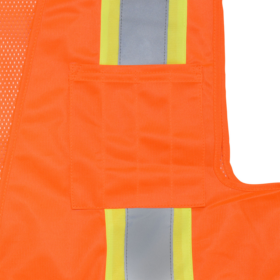 Radians SV6OXL Type R Class 2 Two Tone Surveyor Solid/Mesh Safety Vest | Hi-Vis Orange | X-Large Size | Each