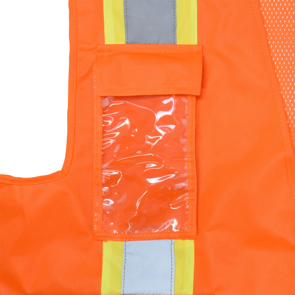 Radians SV6O3X Type R Class 2 Two Tone Surveyor Solid/Mesh Safety Vest | Hi-Vis Orange | 3X-Large Size | Each