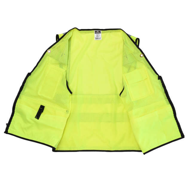 Radians SV59Z-2ZGD-S Type R Class 2 Heavy Duty Surveyor Safety Vest With Zipper | Hi-Vis Green | Small Size | Case of 24 Units