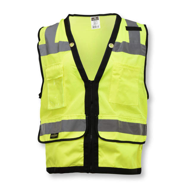 Radians SV59Z-2ZGD-XL Type R Class 2 Heavy Duty Surveyor Safety Vest With Zipper | Hi-Vis Green | X-Large Size | Case of 24 Units