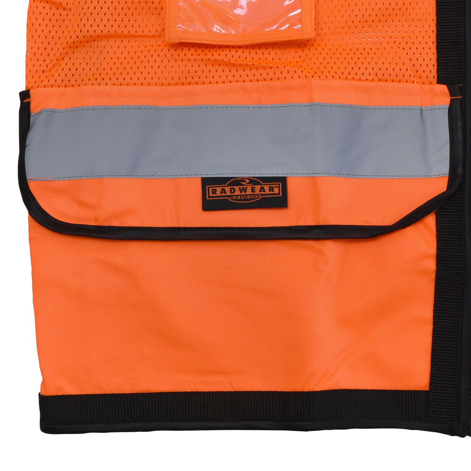 Radians SV59Z-2ZOD-XL Type R Class 2 Heavy Duty Surveyor Safety Vest With Zipper | Hi-Vis Orange | X-Large Size | Case of 24 Units