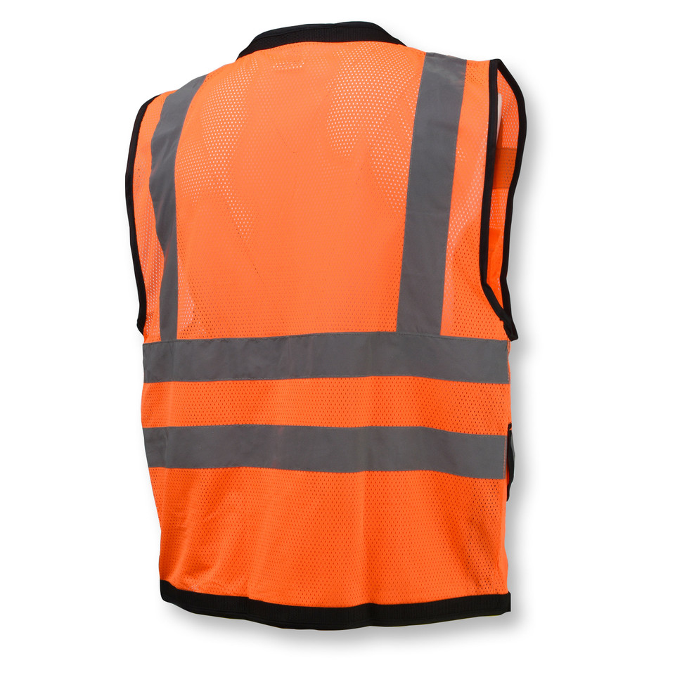 Radians SV59Z-2ZOD-5X Type R Class 2 Heavy Duty Surveyor Safety Vest With Zipper | Hi-Vis Orange | 5X-Large Size | Case of 24 Units
