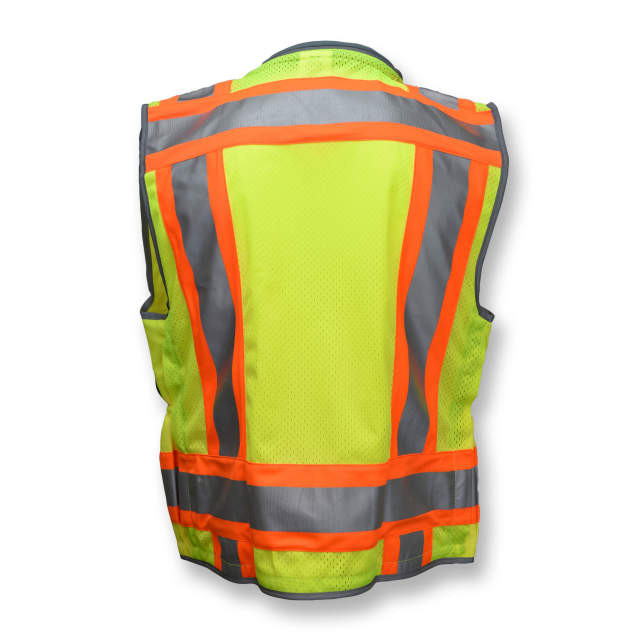 Radians SV55-2ZGD-L Type R Class 2 Heavy Duty Two Tone Engineer Safety Vest | Hi-Vis Green | Large Size