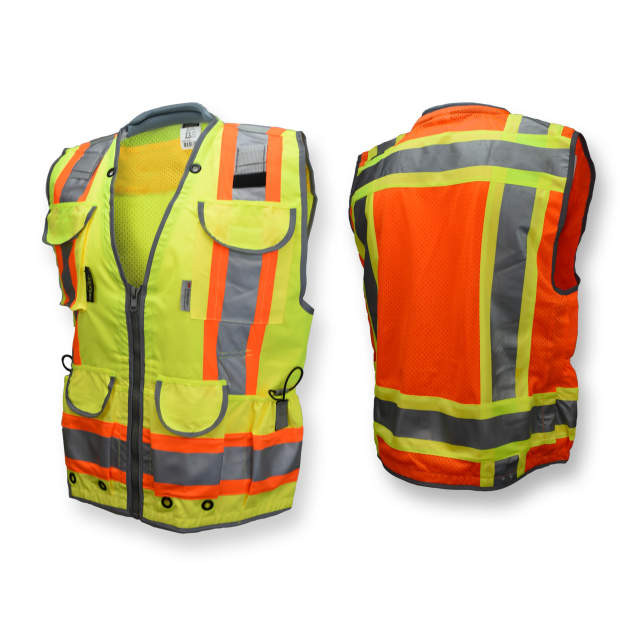 Radians SV55-2ZGD-2X Type R Class 2 Heavy Duty Two Tone Engineer Safety Vest | Hi-Vis Green | 2X-Large Size