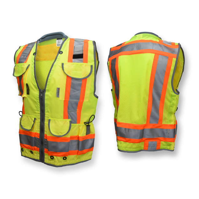Radians SV55-2ZGD-2X Type R Class 2 Heavy Duty Two Tone Engineer Safety Vest | Hi-Vis Green | 2X-Large Size