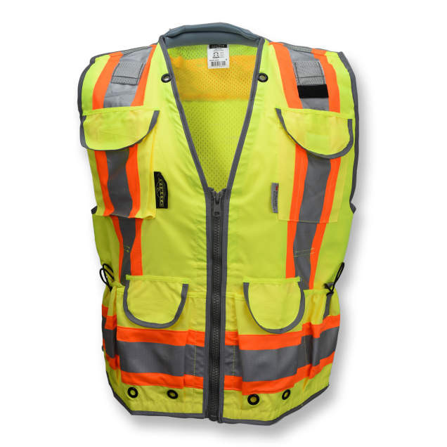 Radians SV55-2ZGD-5X Type R Class 2 Heavy Duty Two Tone Engineer Safety Vest | Hi-Vis Green | 5X-Large Size
