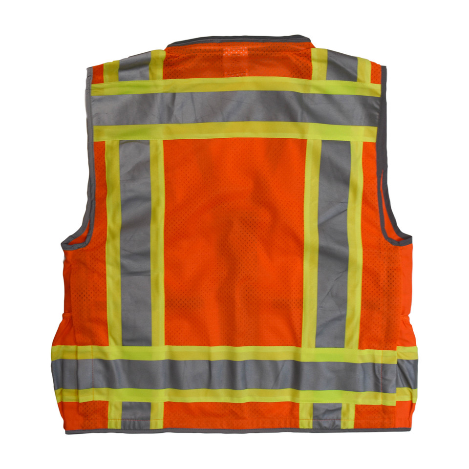 Radians SV55-2ZOD-M Type R Class 2 Heavy Duty Two Tone Engineer Safety Vest | Hi-Vis Orange | Medium Size