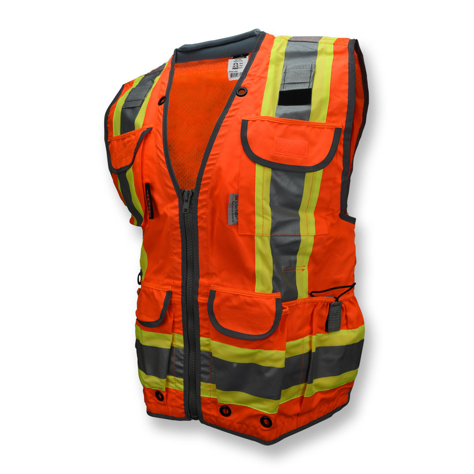 Radians SV55-2ZOD-3X Type R Class 2 Heavy Duty Two Tone Engineer Safety Vest | Hi-Vis Orange | 3X-Large Size