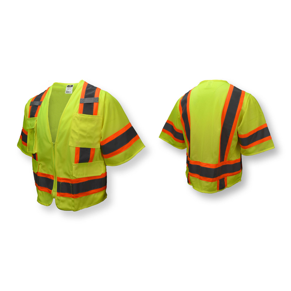 Radians SV63GM Type R Class 3 Two Tone Surveyor Safety Vest | Hi-Vis Green | Medium Size | Case of 24 Units