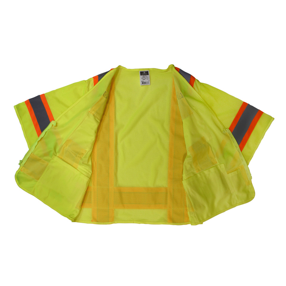 Radians SV63GXL Type R Class 3 Two Tone Surveyor Safety Vest | Hi-Vis Green | X-Large Size | Case of 24 Units
