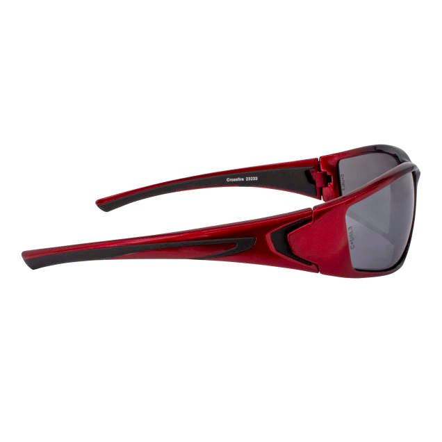 Crossfire 23233 RPG Premium Safety Glasses | Shiny Black/Pearl Red Frame | Silver Mirror Lens | Box of 12