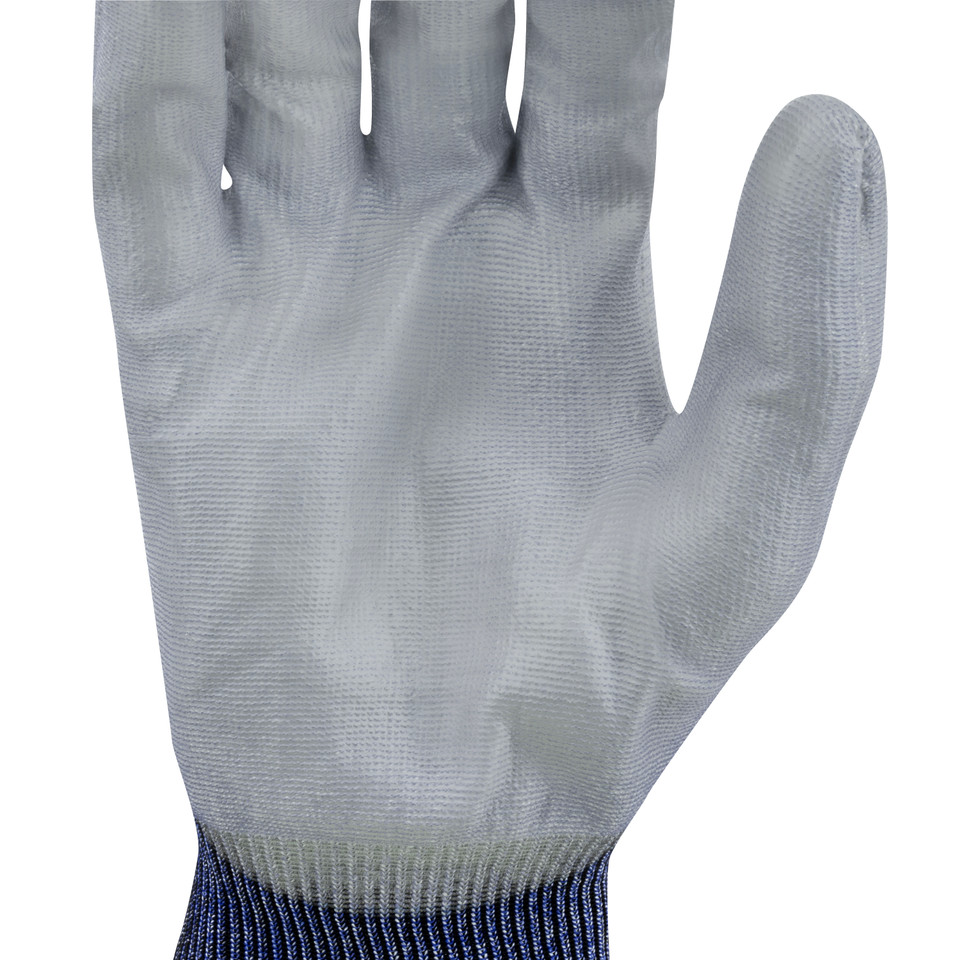 Radians RWG588S A8 Cut Protection Work Gloves | Polyurethane Palm | Blue | Small Size | Box of 12 Pairs