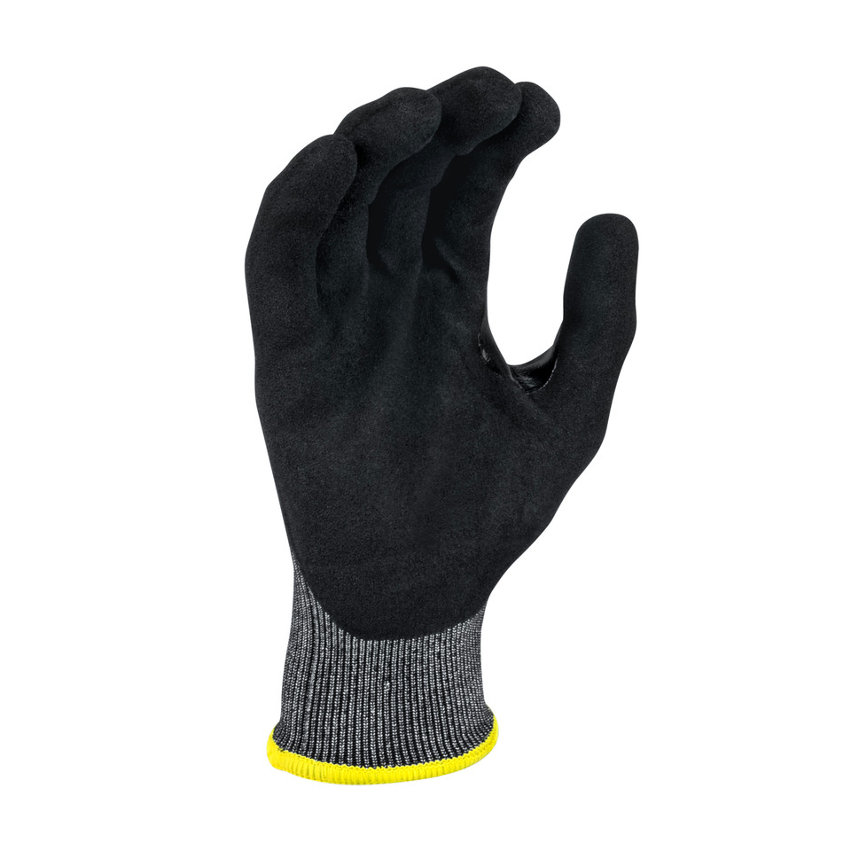 Radians RWG589XXL A9 Cut Protection Work Gloves | Sandy Foam Nitrile Palm | Black | 2X-Large Size | Box of 12 Pairs