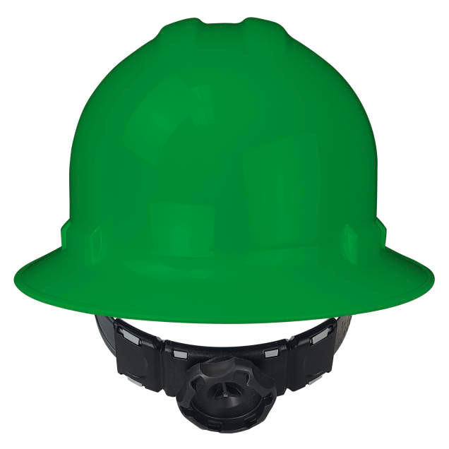 Radians QHR4-GREEN Quartz Full Brim Hard Hat | 4 Point Crown Strap Ratchet Suspension | Pillowed Brow Pad | Green | Case of 10 Units