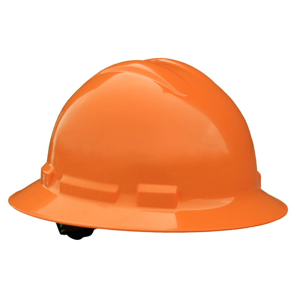 Radians QHR4-ORANGE Quartz Full Brim Hard Hat | 4 Point Crown Strap Ratchet Suspension | Pillowed Brow Pad | Orange | Case of 10 Units