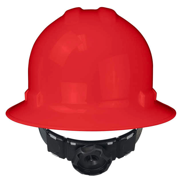 Radians QHR4-RED Quartz Full Brim Hard Hat | 4 Point Crown Strap Ratchet Suspension | Pillowed Brow Pad | Red | Case of 10 Units