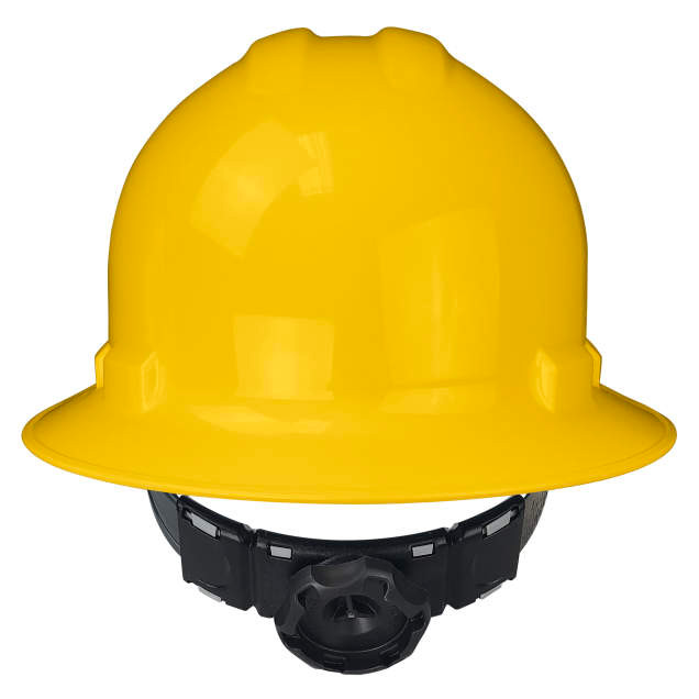 Radians QHR4-YELLOW Quartz Full Brim Hard Hat | 4 Point Crown Strap Ratchet Suspension | Pillowed Brow Pad | Yellow | Case of 10 Units