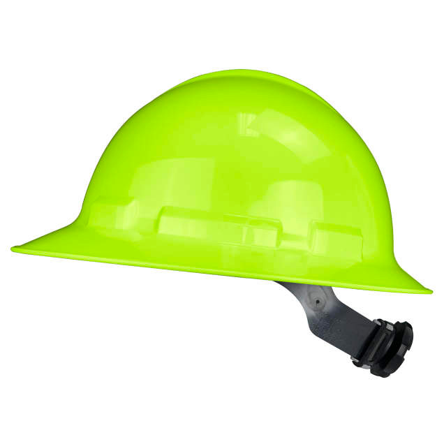 Radians QHR6-GREEN-HV Quartz Full Brim Hard Hat | 6 Point Crown Strap Ratchet Suspension | Pillowed Brow Pad | Hi-Vis Green | Case of 10 Units