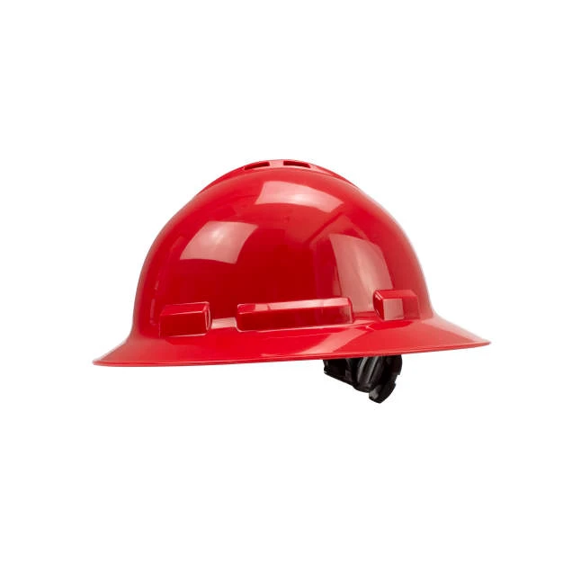 Radians QHR4V-RED Quartz Vented Full Brim Hard Hat | 4 Point Crown Strap Ratchet Suspension | Pillowed Brow Pad | Red | Case of 20 Units